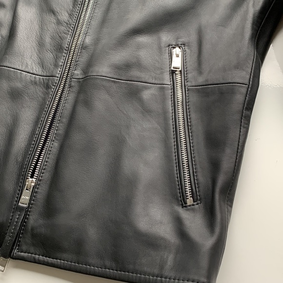 BOSS Nokuri Lambskin Leather Biker Jacket - Picture 12 of 16
